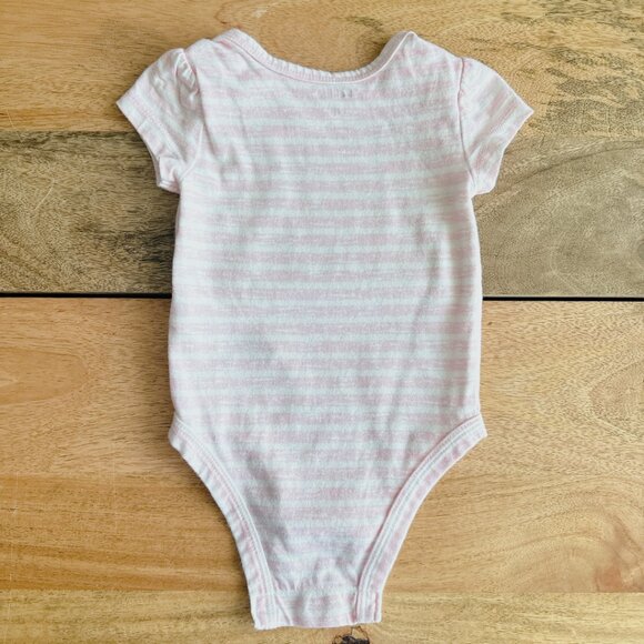 🧸 SALE! (5/$15, 8/$22, 12/$30) Pekkle baby bodysuit 3m pink stripe oneie - Picture 2 of 4